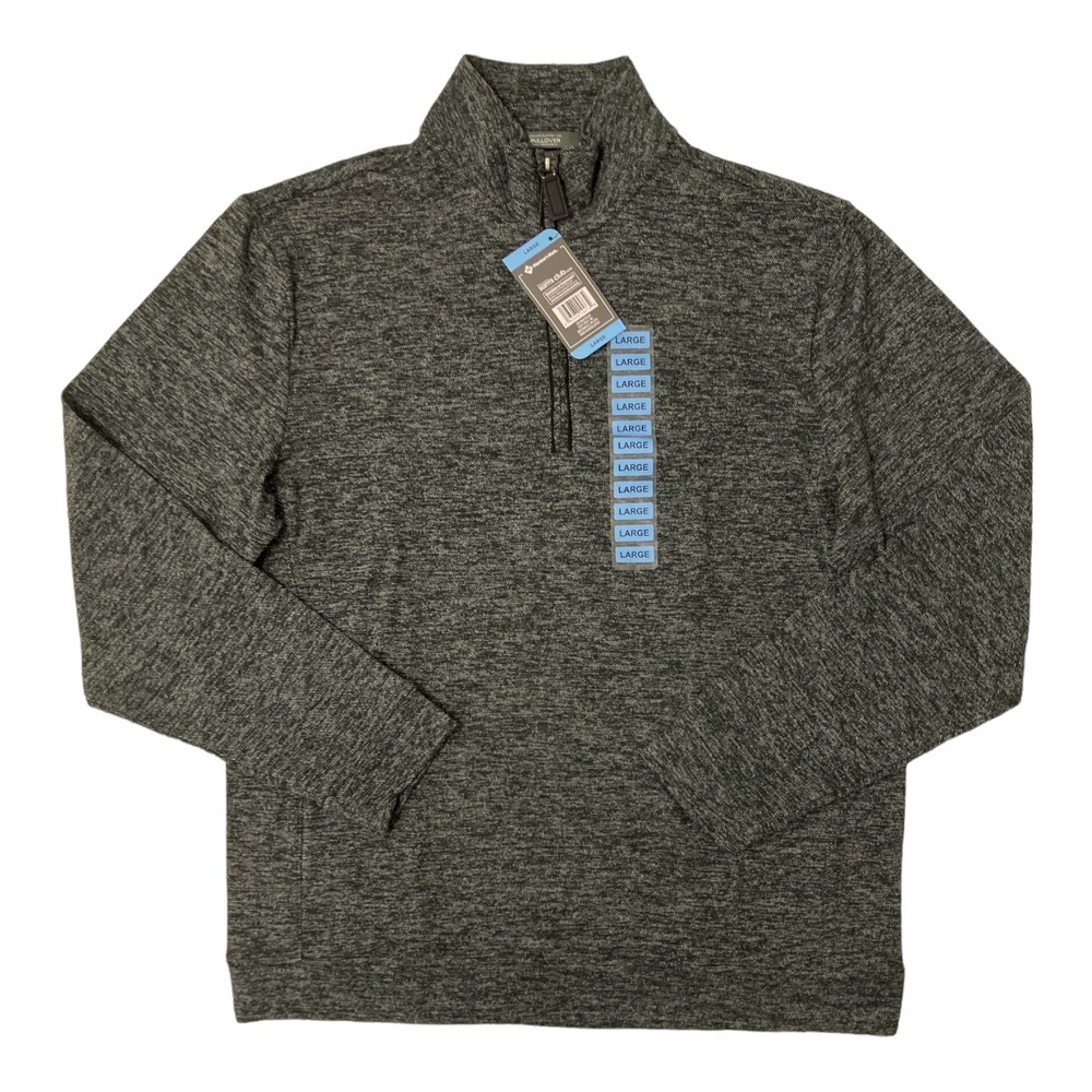 Member's Mark Quarter Zip Pullover Black Heather Small